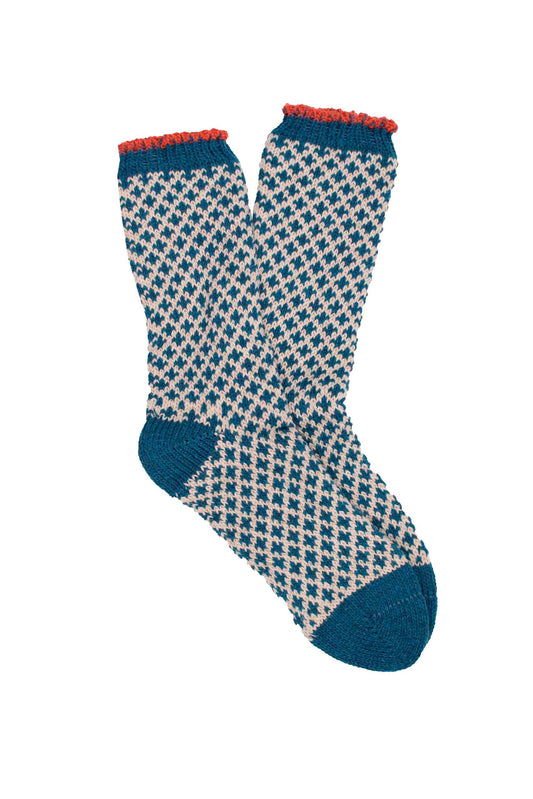 Pedemeia Damen Wintersocken mit Lilien-Muster