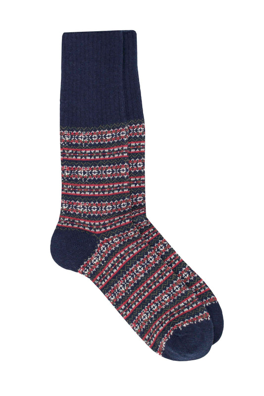 Pedemeia Herren-Wintersocken mit Norweger-Muster, One-Size (39-45)