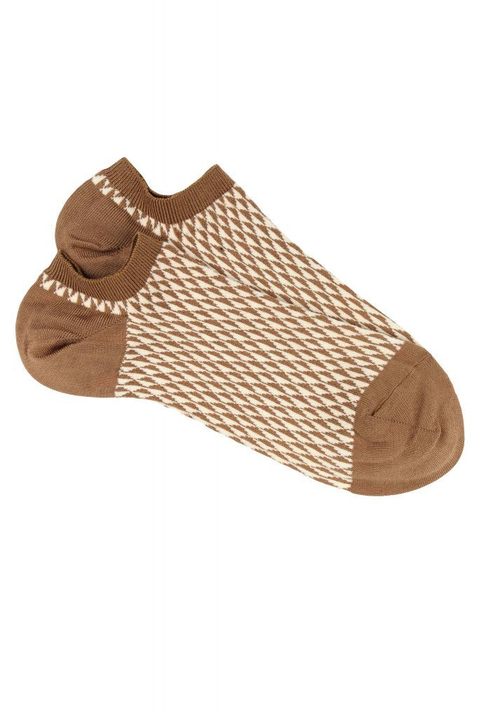 Pedemeia Low-Cut Socks, Triangle Diamond Pattern 