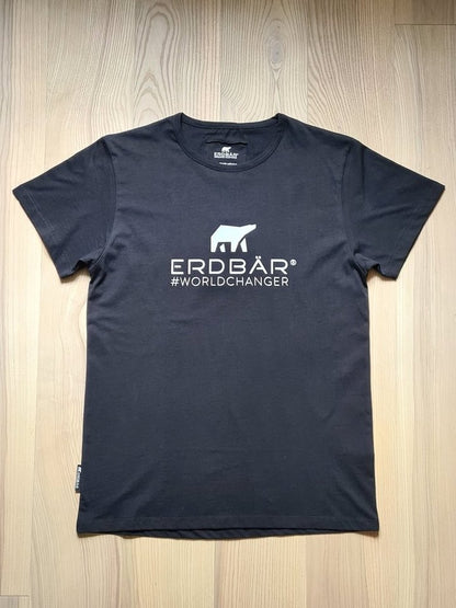 Erdbär Worldchanger T-Shirt schwarz, weißes Bären-Logo