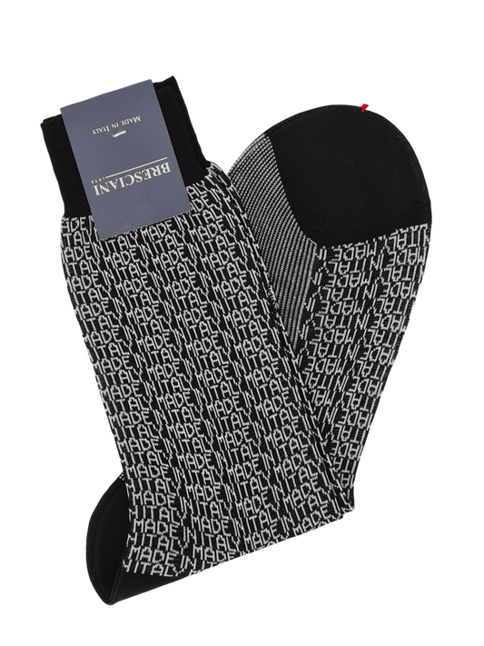 Bresciani Socken mit Schriftzug "Made in Italy"