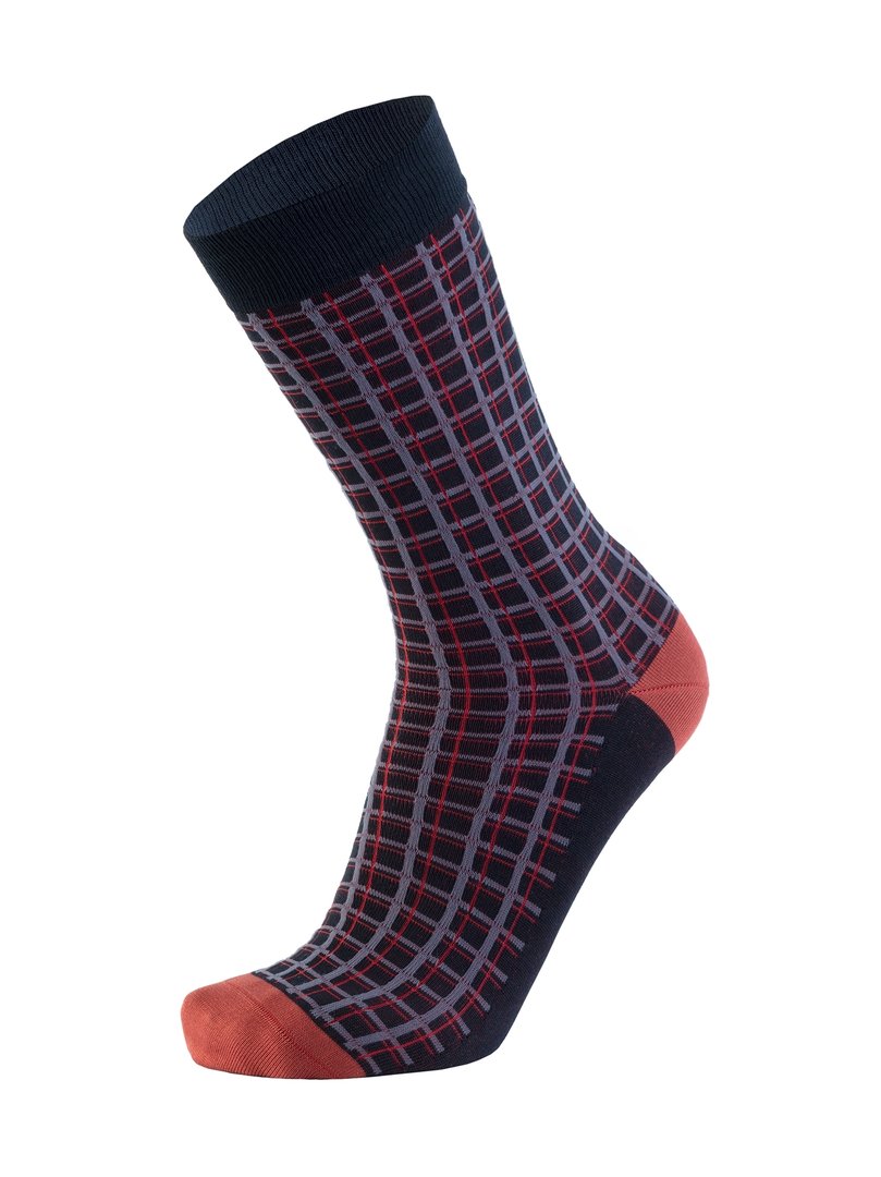 West Mister Socks "Squares Line Blue"