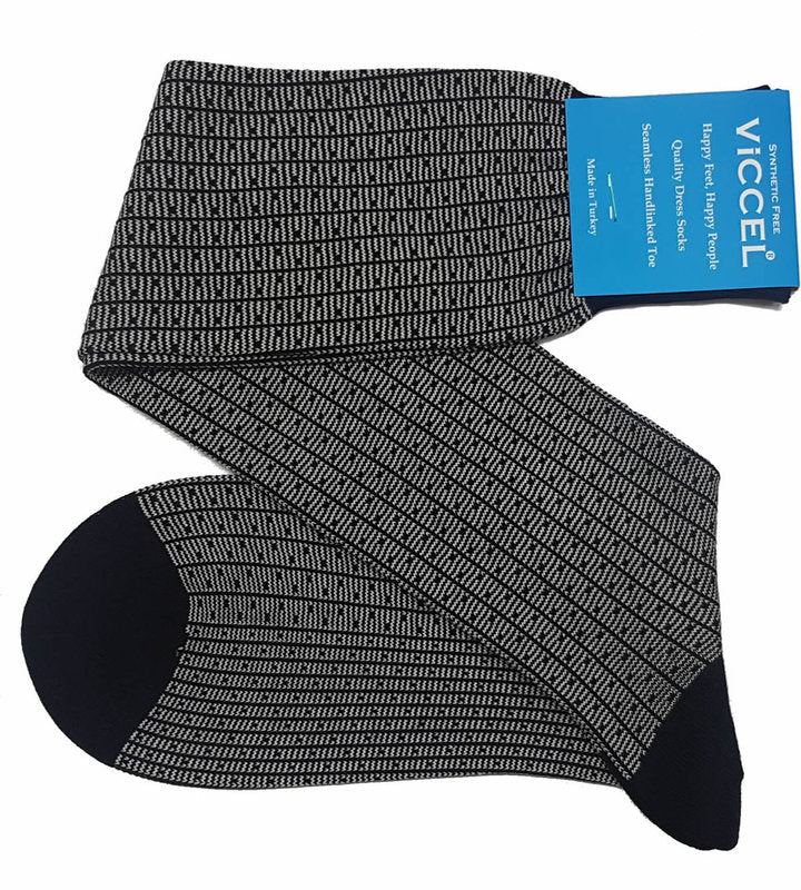 Viccel knee socks with stripes and dots 